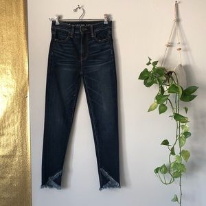 American Eagle super high rise crop jeans